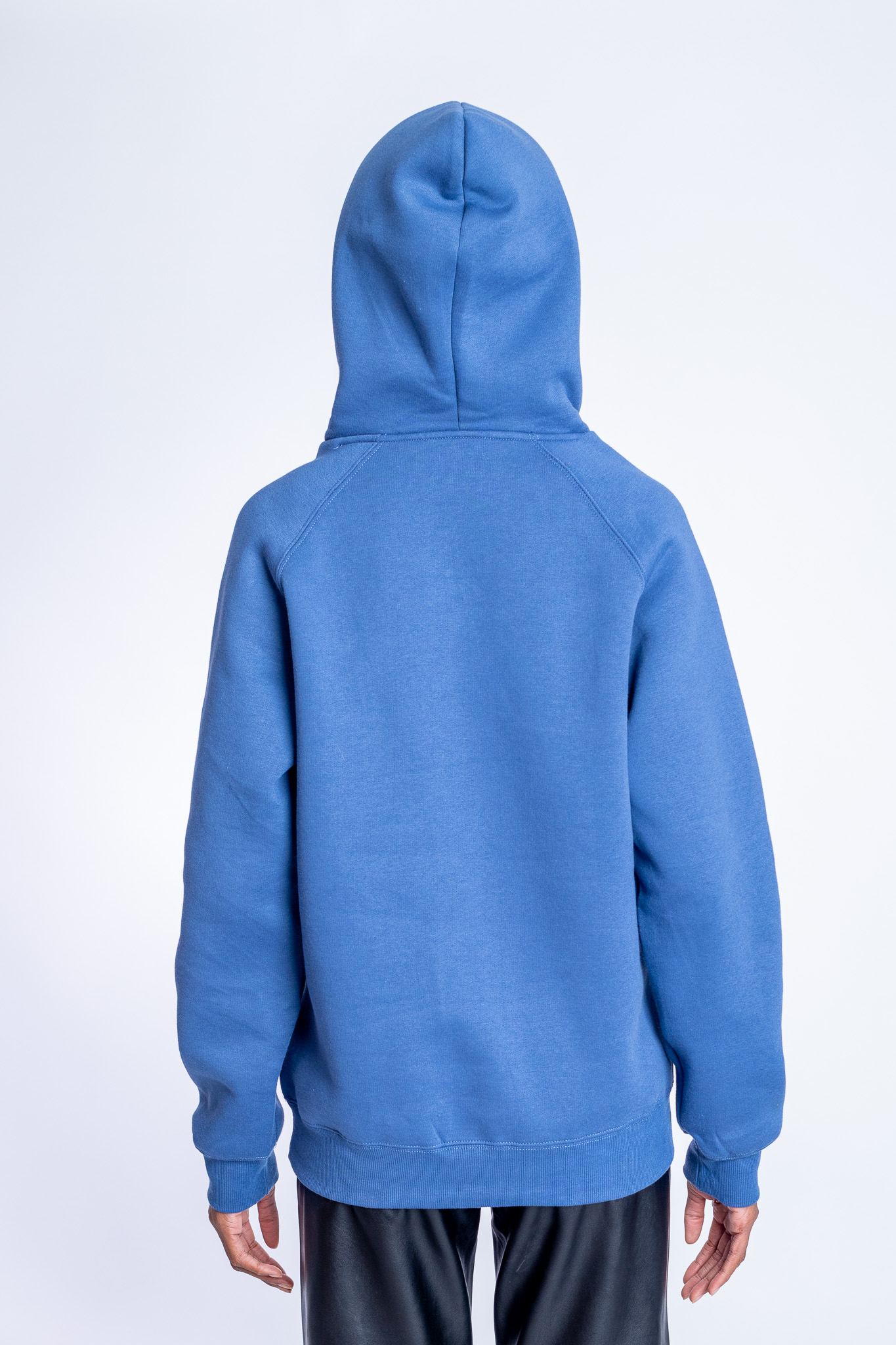 blue hoodie