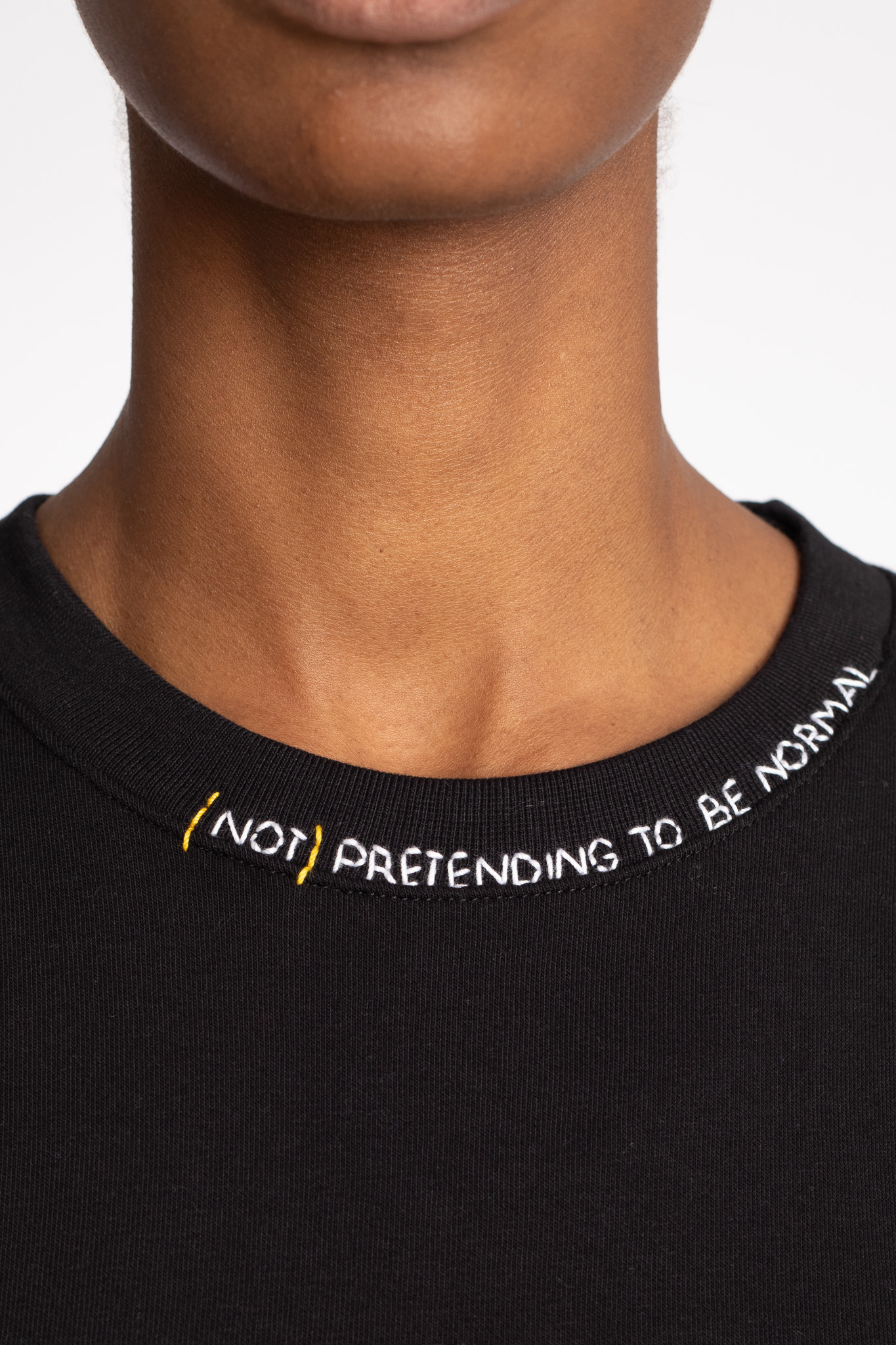 not pretending to be normal embroidered black sweatshirt