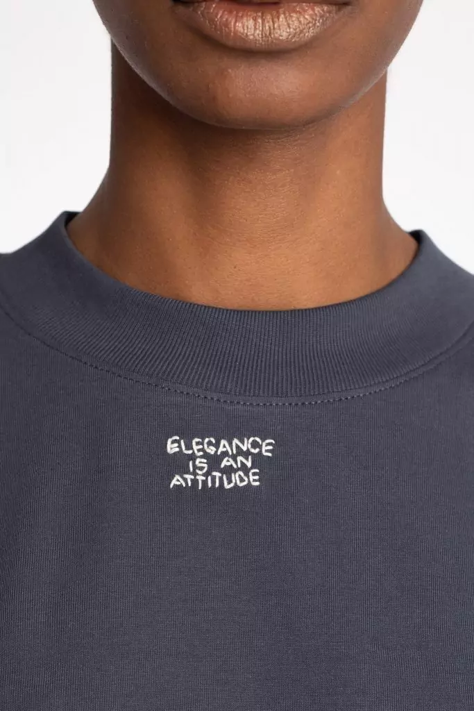 t-shirt woman grey embroided