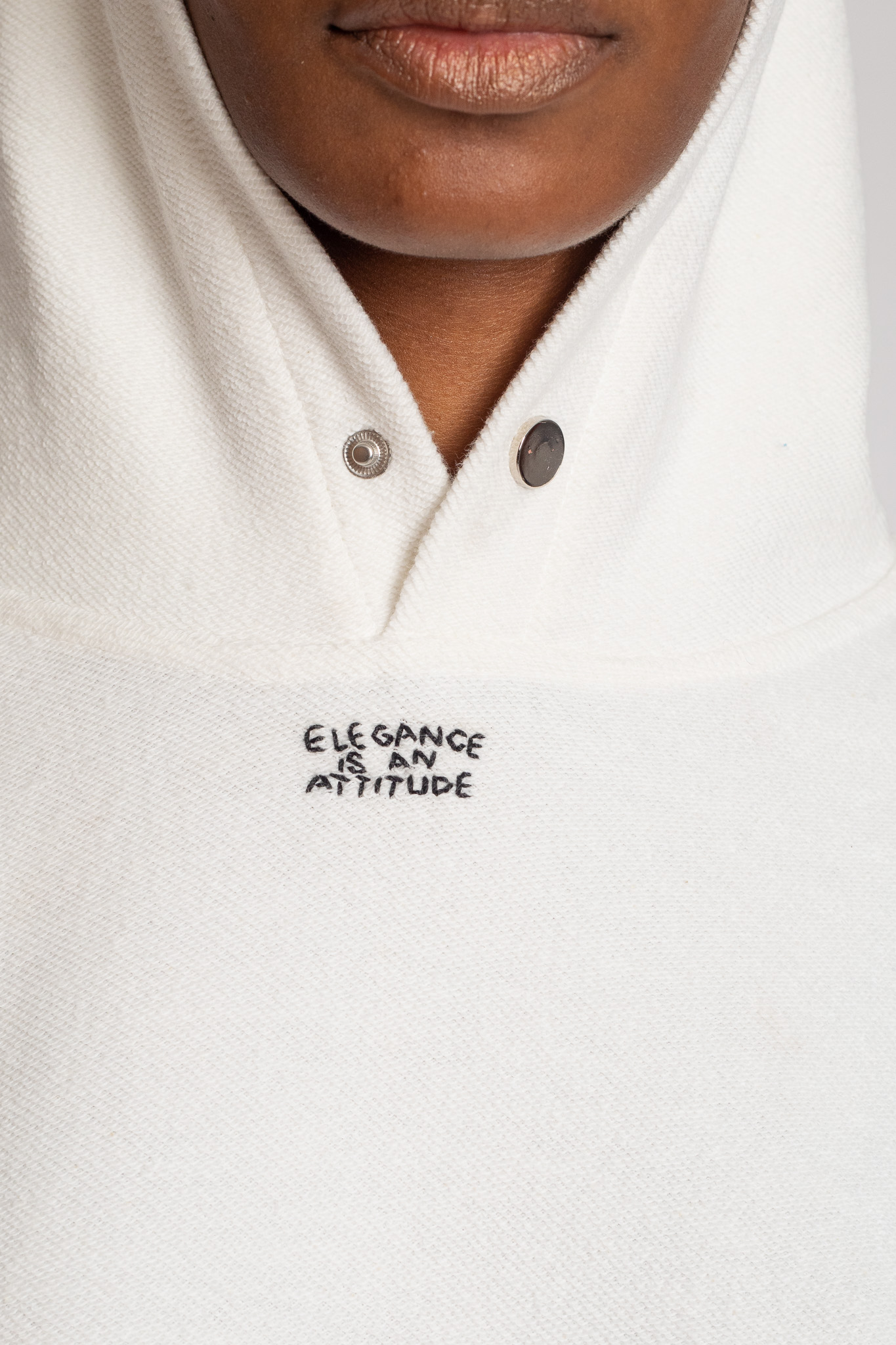 elegance is an attitude white hoodie sweatshirt