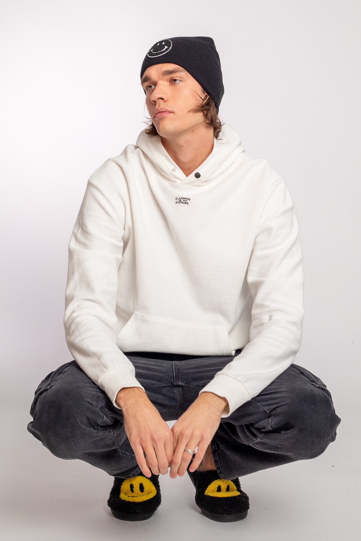 embroidered white hoodie sweatshirt men