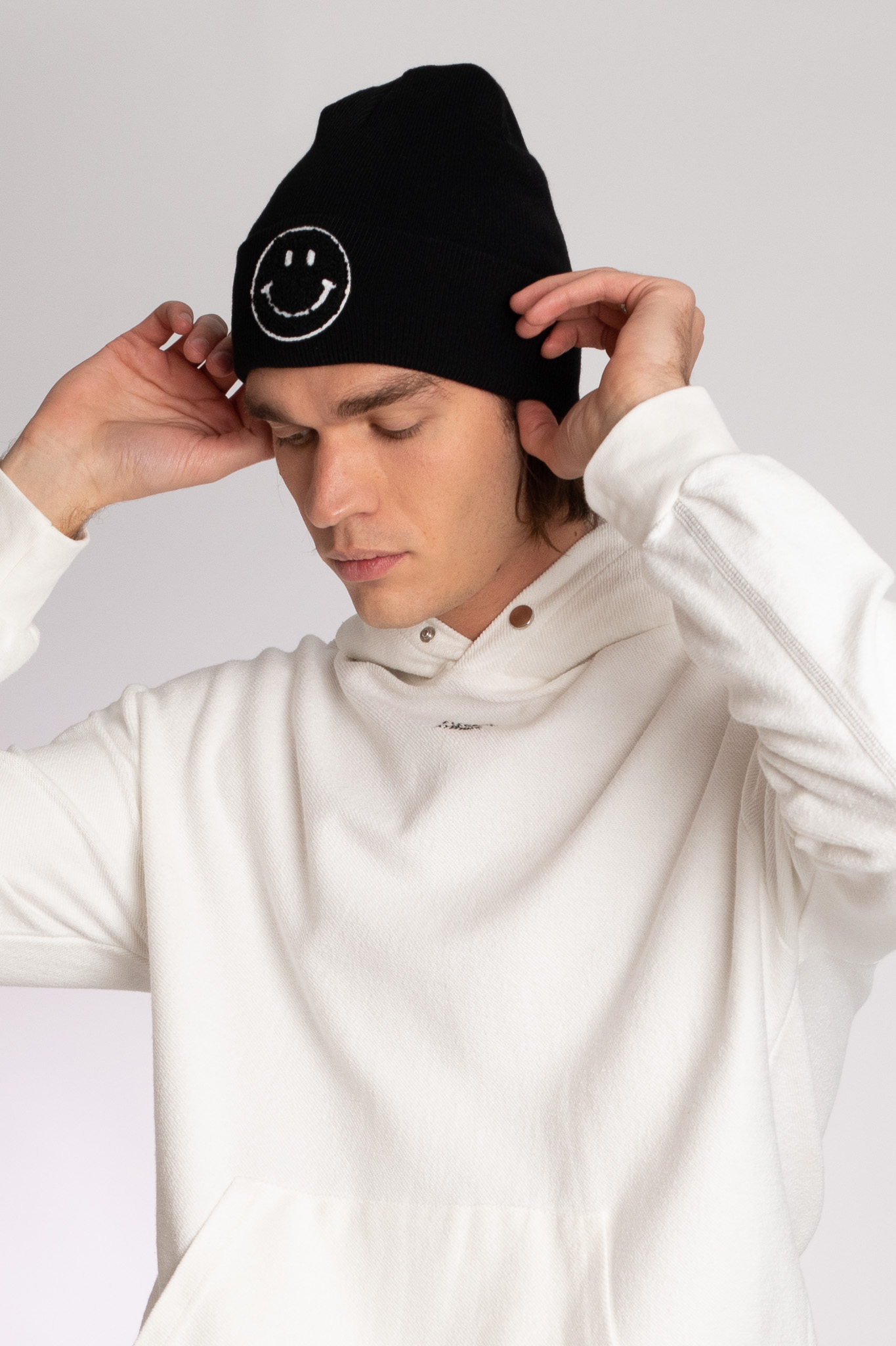 embroidered white hoodie sweatshirt men