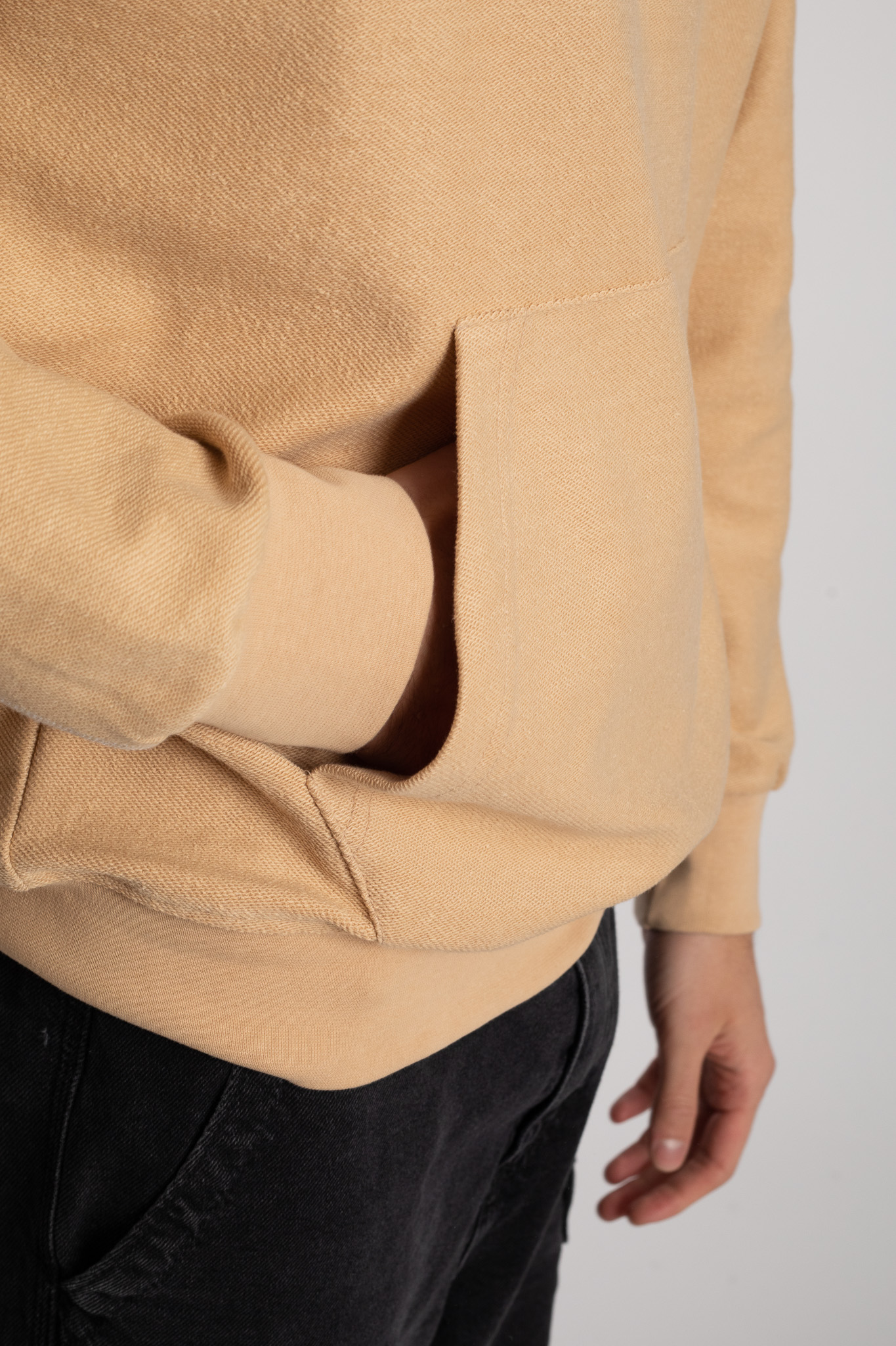 beige hood sweatshirt unisex