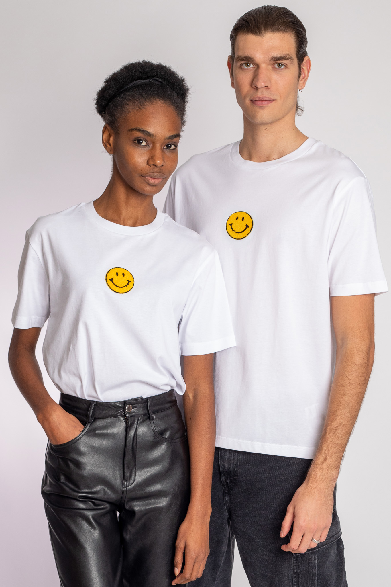 tee-shirt unisex smiley face white