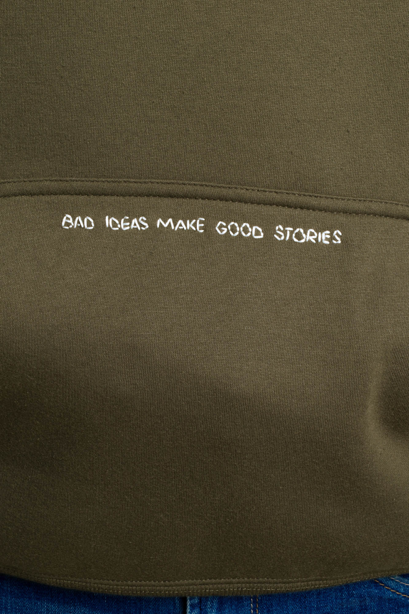 army green embroidered hoodie