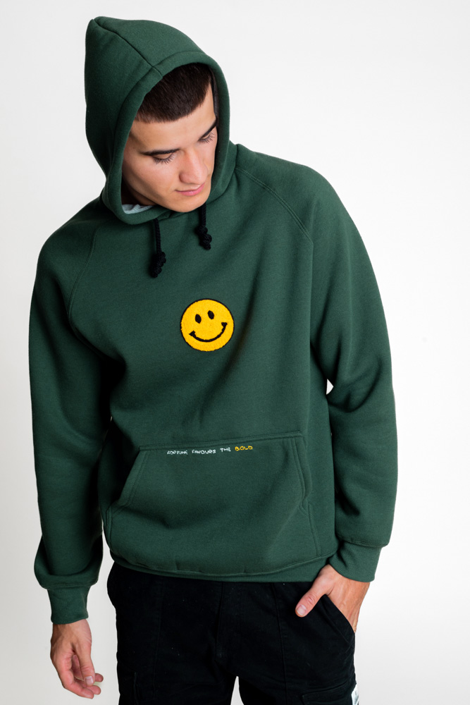 men green hooded sweatshirt